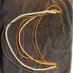 Coral and Bronze statement necklace